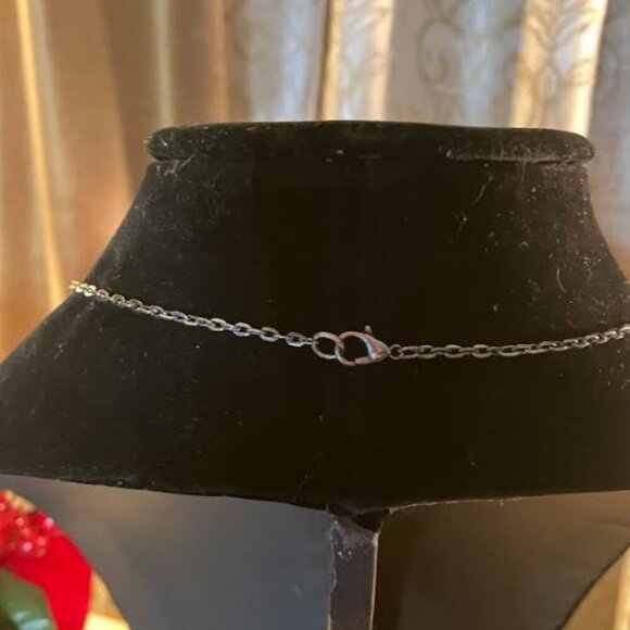 Abalone Necklace with White Sapphire Butterfly NWOT 18" with 2" Extender - Picture 4 of 8